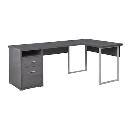 Monarch Specialties Computer Desk, Home Office, Corner, Storage Drawers, 80"L, L Shape, Work, Laptop, Metal, Grey I 7257